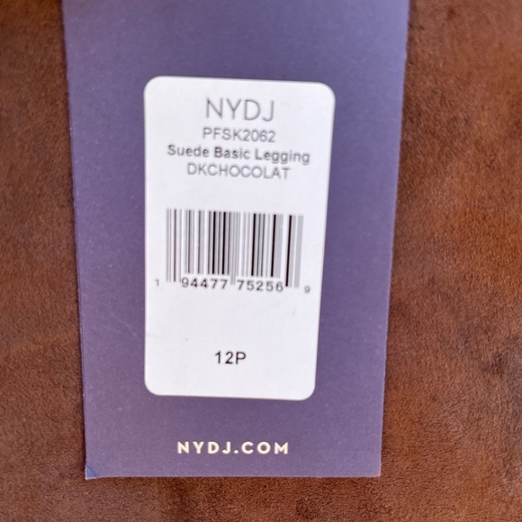 NWT NYDJ Faux suede basic Leggings, chocolates/brown, 12P - Picture 5 of 11